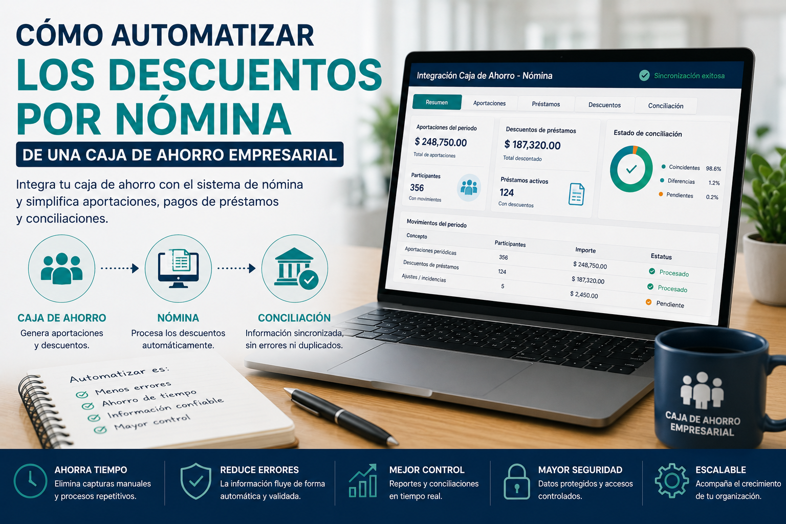 En este momento estás viendo Cómo automatizar los descuentos por nómina de una caja de ahorro empresarial