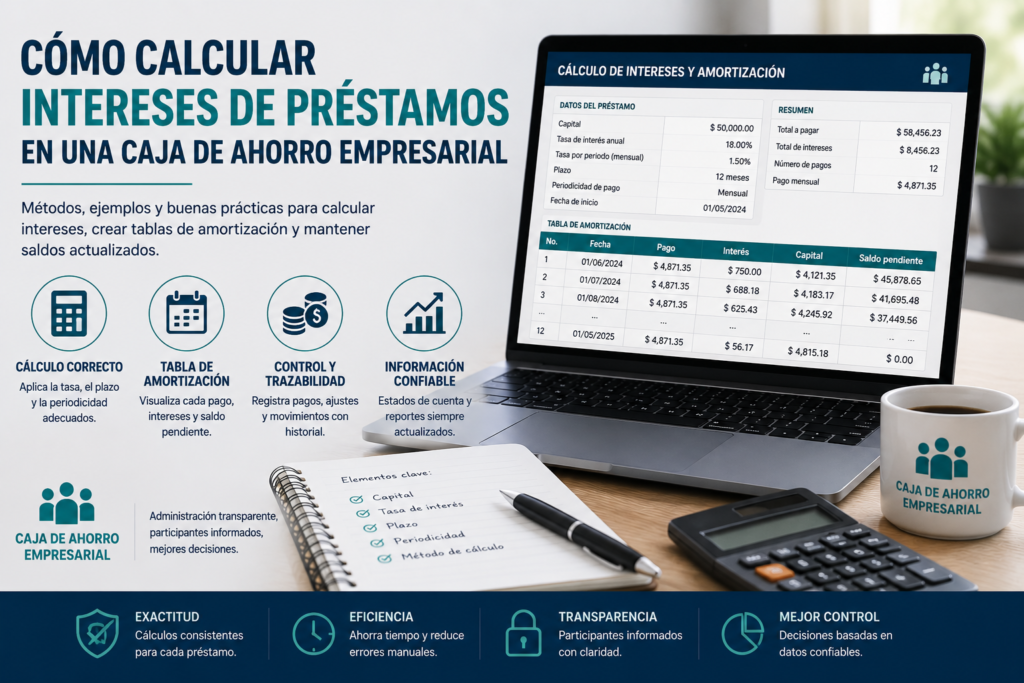 Lee más sobre el artículo Cómo calcular intereses de préstamos en una caja de ahorro empresarial