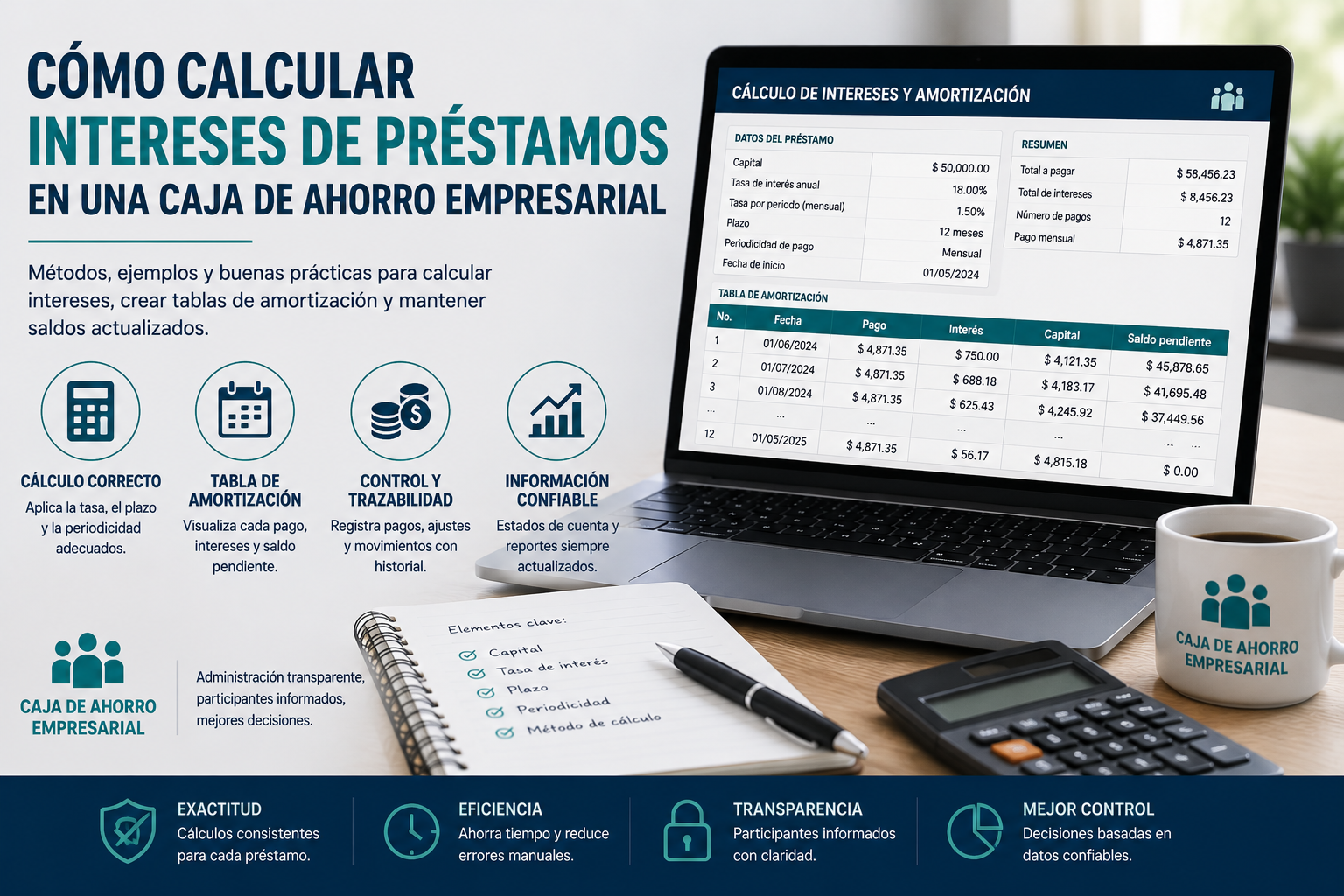 En este momento estás viendo Cómo calcular intereses de préstamos en una caja de ahorro empresarial