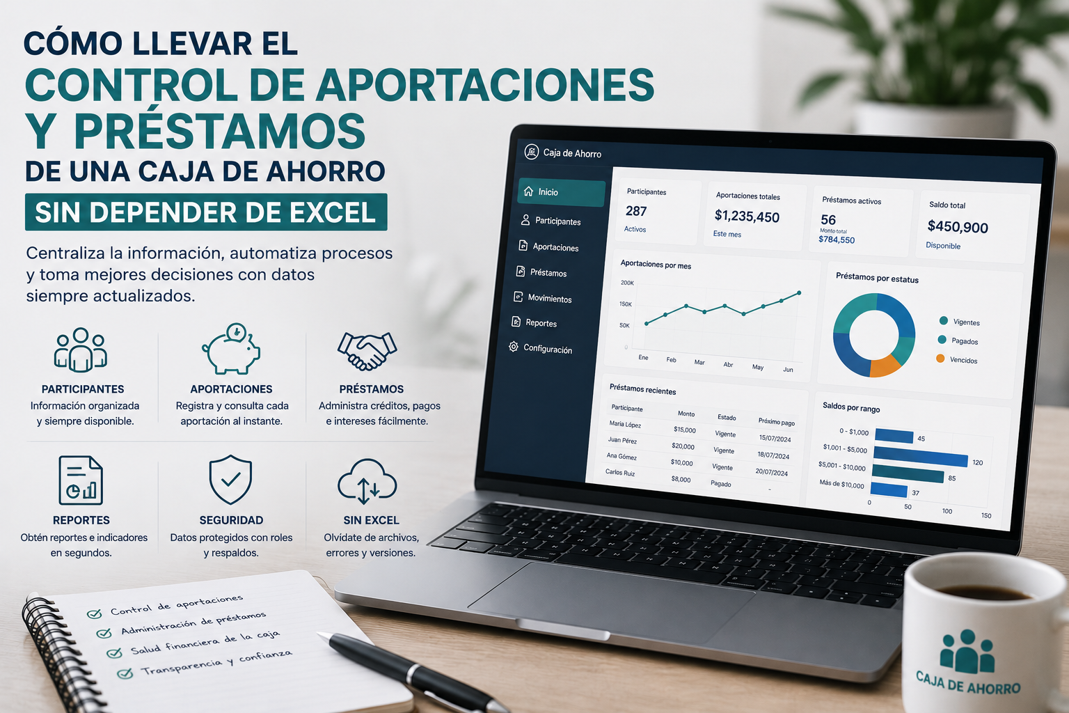 En este momento estás viendo Cómo llevar el control de aportaciones y préstamos de una caja de ahorro sin depender de Excel